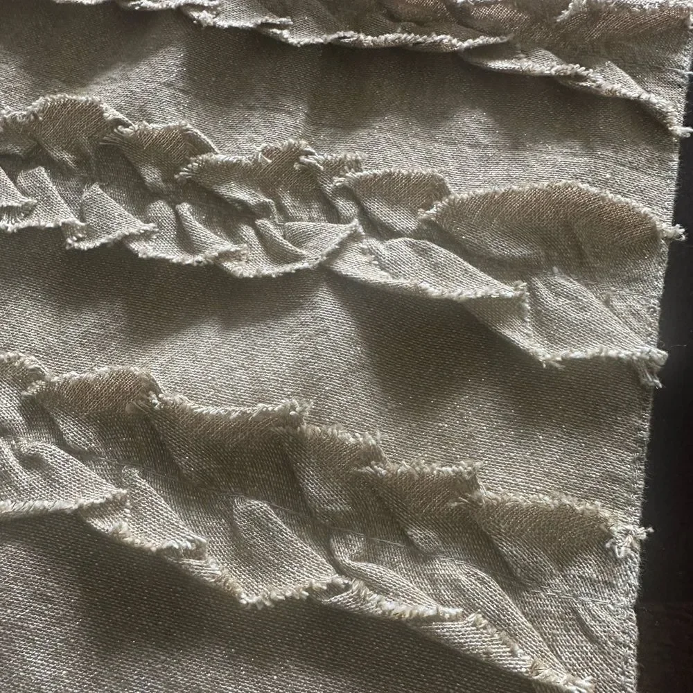 Nicole Miller Sand Colored Ruffled Table Runner